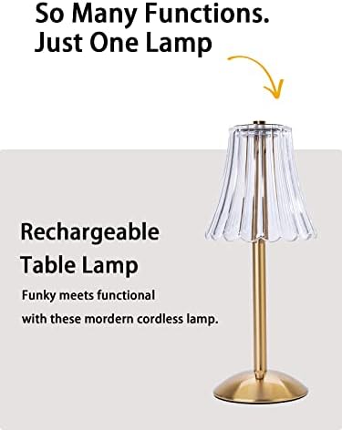 Bežične stolne svjetiljke za dom, stol, blagovaonicu, zlatne punjive svjetiljke, 12-inčna LED mesingana prijenosna vanjska unutarnja