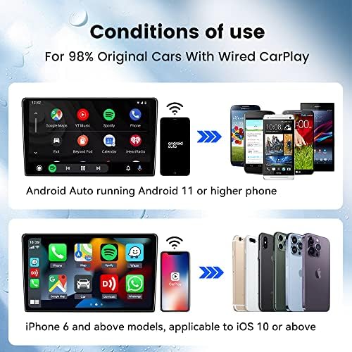 Bežični Android Auto & CarPlay 2 u 1-Carlinkit 4.0 adapter prikladan za tvornički ožičeni CarPlay Cars From, Plug & Play, bez latencija,