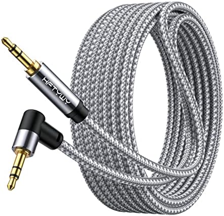 HFTYWY 3,5 mm audio kabel 20 ft muški do muški aux kabel za slušalice aux kabel stereo aux priključak za kabel za jackanje 90 stupnjeva