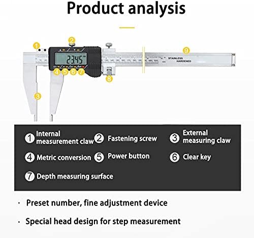 Elektronske digitalne čeljusti od 0-500 mm 0-600 mm 0,01 mm s kliještima od plastike i nehrđajućeg čelika, instrument za mjerenje čeljusti