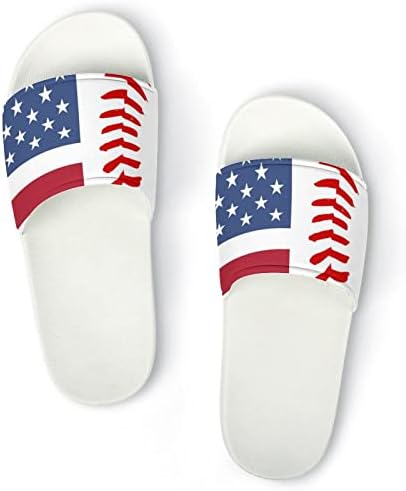 USA zastave bejzbol čipkaste sandale bez klizanja papuče otvorenih nožnih prstiju za masažu za tuširanje Bath