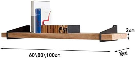 PIBM Stilska jednostavna polica zidna polica s plutajućim stalak retro čvrsto drveno željezo Umjetnost Velikog kapaciteta Ušteda prostora