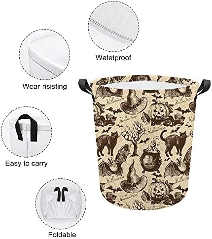 ColourLife vodootporna platna za pranje rublja košarica mačka i magična kapica sklopiva kante za odlaganje odjeće za odjeću za odjeću