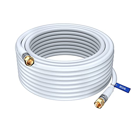 RG6 koaksijalni kabel - trostruko zaštićen, bakreni kabel bez kisika za TV, Internet i više - fleksibilni koaksijalni kabel [150ft