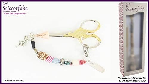 Škare Fobs by Scissorfobz-Natural Collection- ključ prstena s ključevima za narukvicu rukse ruksaka ruksaka vrećica šarm- Quilters