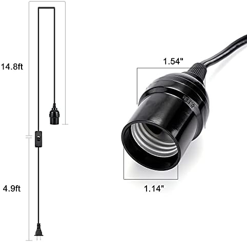 5 3 paketa produžnog kabela za viseću svjetiljku duljine 20 stopa, naveden u Mje-u, kabel za viseću svjetiljku, komplet produžnih kabela