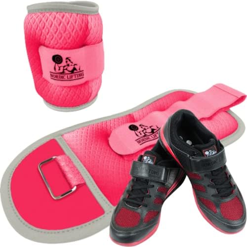 Utezi za zglobove od gležnja 2lb - ružičasti snop s cipelama Venja Veličina 9 - Crno crvena