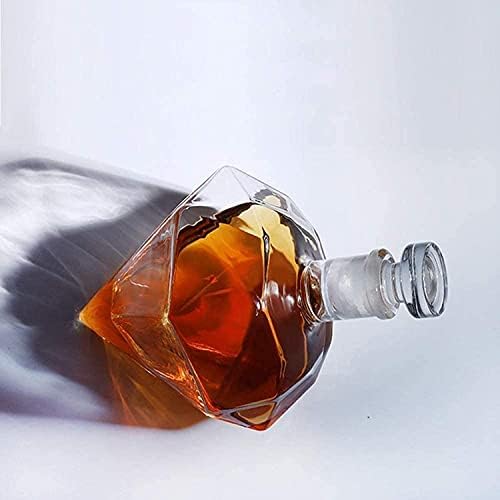 Dekanter za viski osobni vrč za vino i set čaša dekanter za viski, staklena posuda od 850 ml dijamantna baza za dekanter za viski za