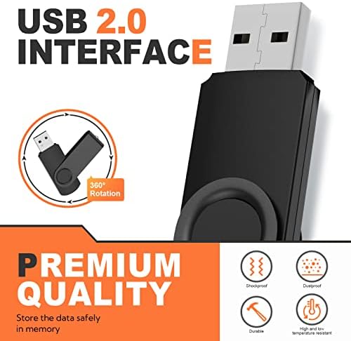 64 GB Flash pogon 10 pakiranja USB 2.0 pogona palca Uflatek memorijske štapiće prijenosni USB štap Rotate Rot Pogon Pogon Busine pogone