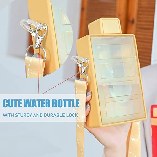 Kreativna boca za vodu od 15 unci s remenom za nošenje pravokutna prijenosna šalica velikog kapaciteta na otvorenom slatka boca za