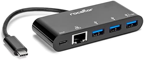 Многопортовый adapter Rocstor USB-C 3-port USB-A, USB-C i RJ45 - hub USB 3.0