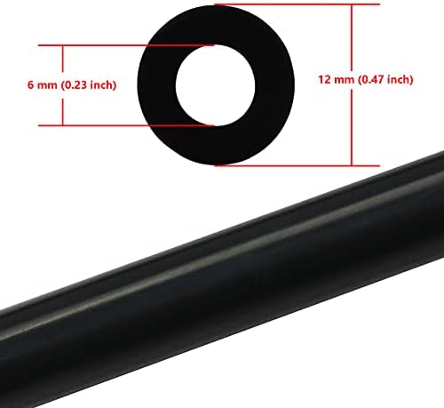 UCreative 10ft Visoka temperatura silikonske vakuumske cijevi crijevo 130psi maksimalni tlak crni ID: 1/4