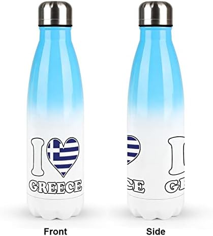 Obožavam Grčku grčku zastavu srce 17oz Sportska boca vode od nehrđajućeg čelika Vakuum izolirana Cola oblik za višekratnu upotrebu