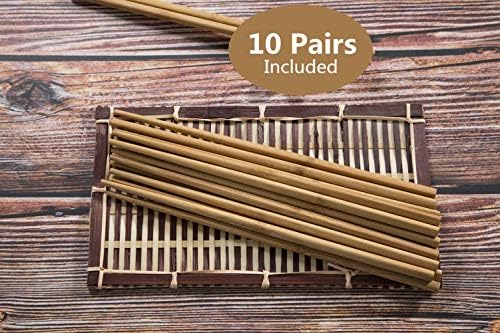 Štapići za višekratnu upotrebu kineski štapići od prirodnog bambusa dugi 9,8 inča / 25 cm lagani set drvenih štapića u restoranu -10