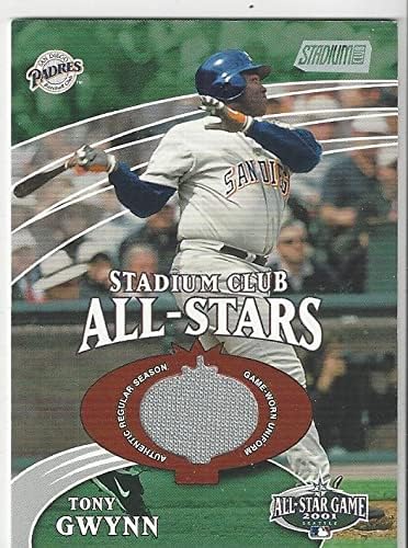 Tony Gwynn Serialirani numerirani 1359/2400 Stadium Club All-Stars 2001 All Star Game koristio je Jersey Relic Collectible Baseball