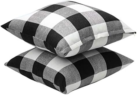 Aneco 4 pakiranje 18 × 18 inčni jastuk poklopac buffalo crno bijela provjera kabed jastuk klasični tartanski platni jastuk poklopac