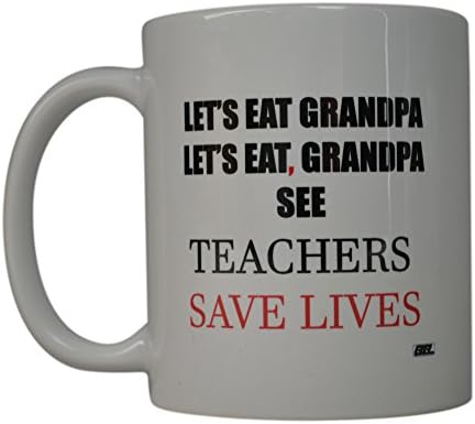 Smiješna šalica za kavu najbolji učitelji i zarezi spašavaju živote šalica novosti izvrsna ideja za poklon za učitelje
