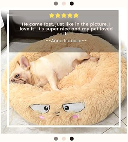Samozagrijavajući mačji krevet-ružičasta okrugla uzgajivačnica od flisa s dugim plišanim krevetom za male srednje mačiće, pse, mačji