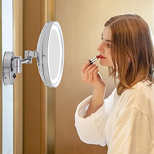 Zaaahh ogledalo šminke sa svjetlima i uvećanjem, kromiranim zidnim ogledalom ugrađenim kupaonicama, okretnim ogledalom za brijanje,