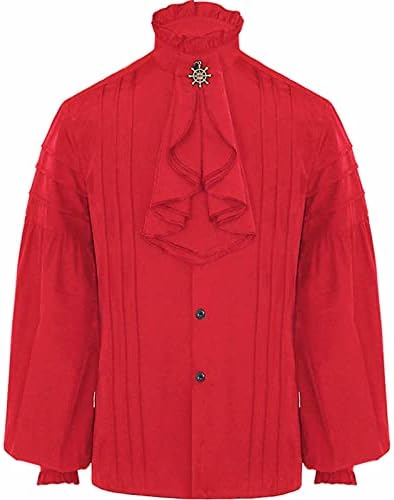 Wenkomg1 muška vampirska košulja, piratskog stila renesansa viktorijanska gotička srednjovjekovna steampunk ruffle bluza za muškarce