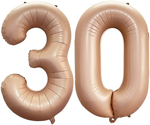 Broj 30 karamela baloni od 40 inča Giant Retro marelica bež 30 numerička folija helij baloni za 30. rođendanski stranka Opskrba 30.