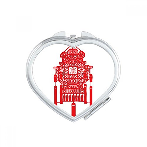 Tradicionalni kineski fenjer s crvenim uzorkom srca ogledalo za putovanje s povećanjem Prijenosni džepni makeover