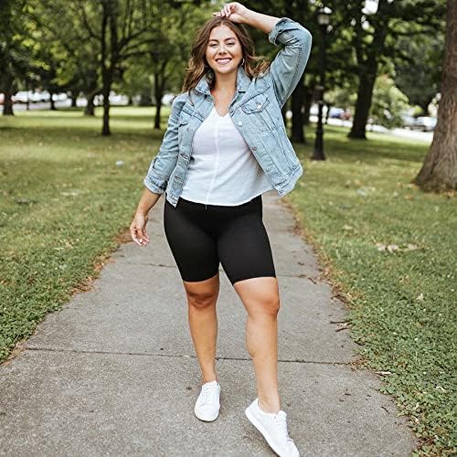 FullSoft 2 paket plus biciklističke kratke hlače za žene-8 Biciklističke kratke hlače s visokim strukom za trčanje joge