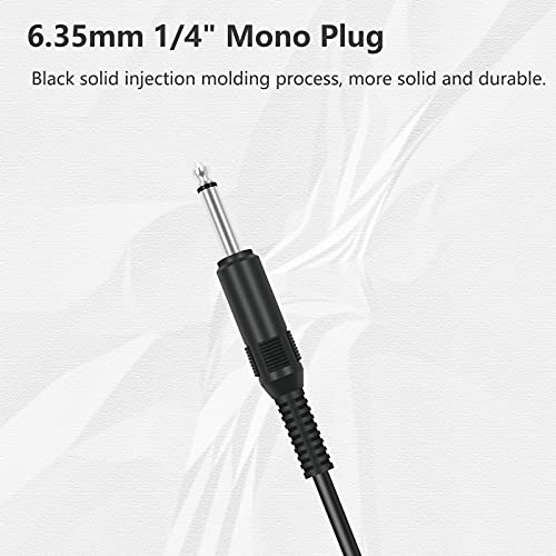 Bolvek 6ft Zbirka zvučnika do 6,35 mm 1/4 inča TS Mono muški priključak za adapter za utikače na golu žicu otvoreni krajnji audio kabel