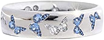 Vintage prstenovi za žene izvrsni leptir umetnuti mješovita boja cirkon vjenčani prsten za muškarce zaručnički prstenovi boho prstenovi