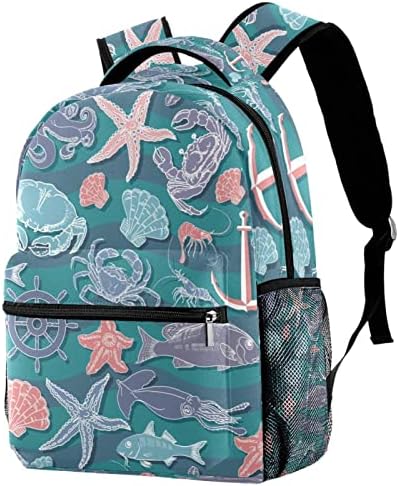 Rakovi helm morske hobotnice hobotnice uzorci ruksaka dječaka djevojčice školske torba putovanja planinarenje kampiranje dnevna pak