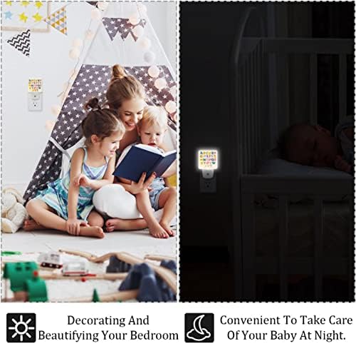 2 pakiranja dodatka u noćnom svjetlu LED noćna abeceda sa slatkim slovima sa sumračnim senzorom za dječju sobu