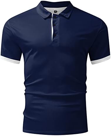 XXBR muške polo majice prednje plakate gumb za vrat vrat s ovratnicima golf vrhovi ljetni kratki rukav casual teniska košulja