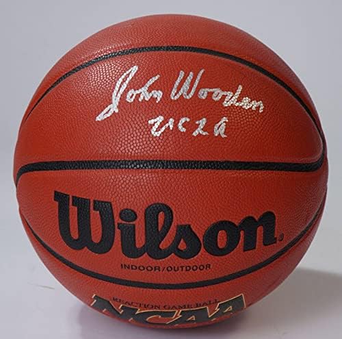John Wooden potpisao UCLA Bruins košarka PSA/DNK CoA Autograph Ball Purdue 4620 - Autografirani fakultetski košarki