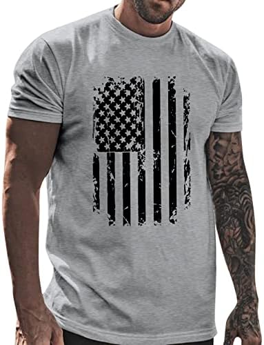 Patriotske mišićne košulje za muškarce povremene košulje 4. srpnja Kratki rukavi plus veličina američka zastavica košulja za vježbanje