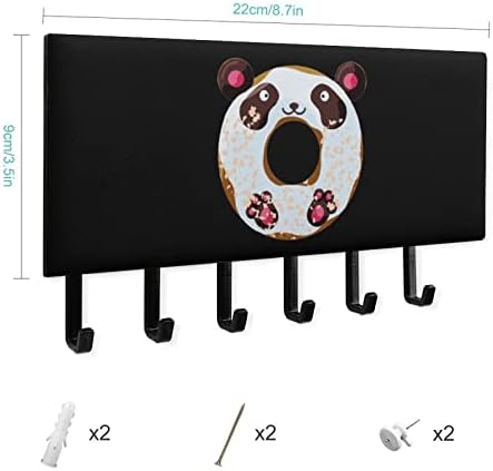 Smiješni zidni držač za ključeve Panda krafne personalizirane zidne vješalice za ključeve s 5 kuka za uređenje kućnog ureda