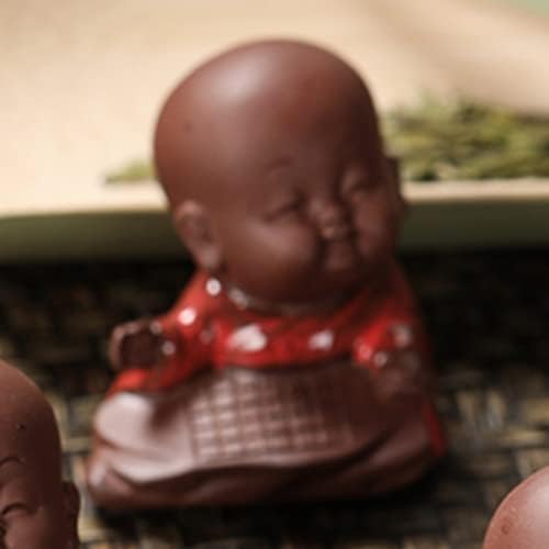 Xialon 2.16 Crvena ručno izrađena ljubičasta buddha monah figurica ukras prsta čaj čaj čaj Pet