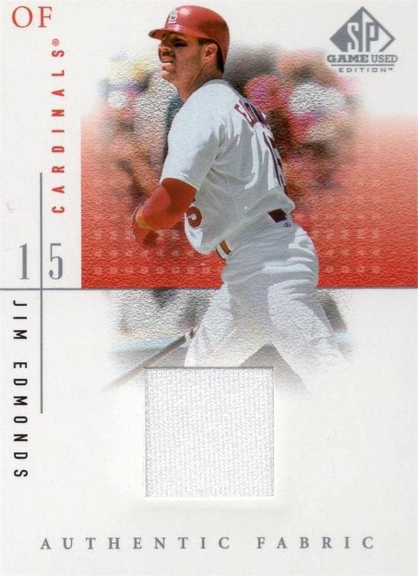 Jim Edmonds igrač istrošen Jersey Patch Baseball Card 2001 Tkanina gornja paluba je - MLB igra korištena dresova