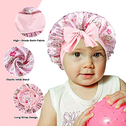 4pcs dječje satenske kape svilena kapa za spavanje mekana široka elastična kapa za kovrčavu prirodnu kosu dječje kape za djevojčice