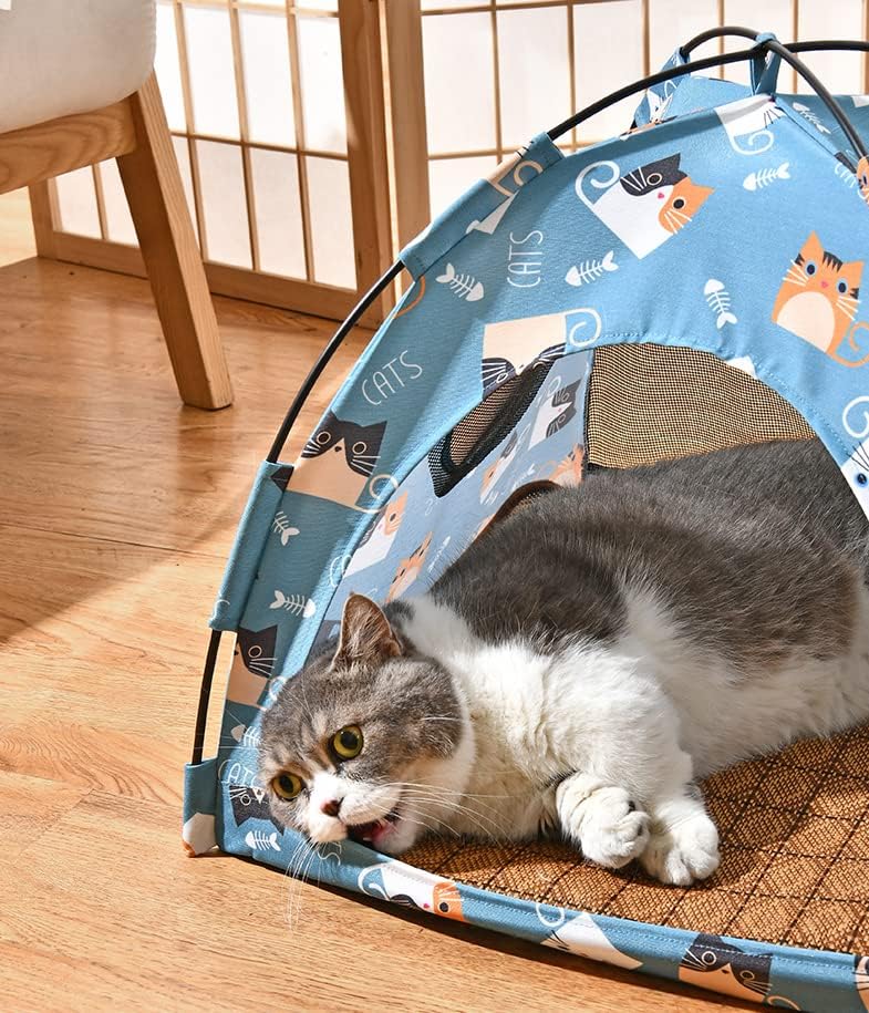 Sklopivi teepee šator za kućne mačke, šator za krevet za kućne ljubimce na otvorenom za male pse ili mačke