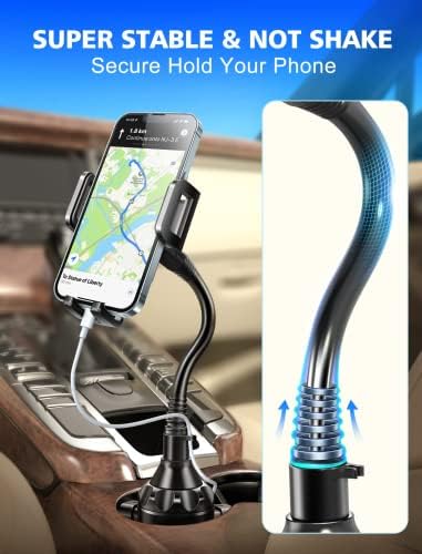 TopGO [Nadograđeni držač čaše za automobile Podesivi gusač za auto-čašicu-montažu automobila za auto-telefon za iPhone 14 Samsung