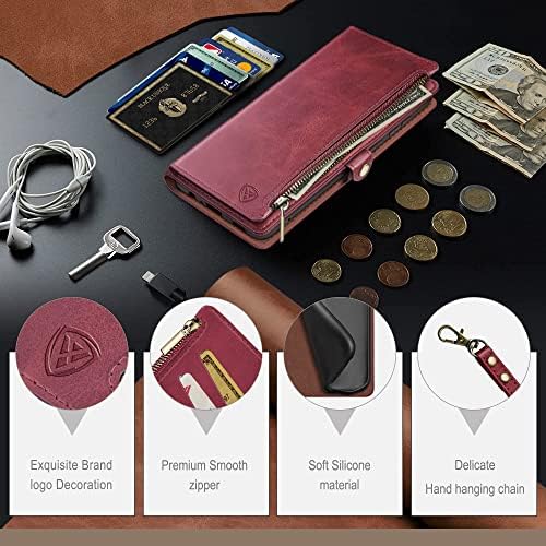XcaseBar za iPhone 7 Plus/8 Plus 5,5 torbica-novčanik na munje 【Zaključavanje RFID】 Nositelj kreditne kartice, flip-imenik-folio Torbica