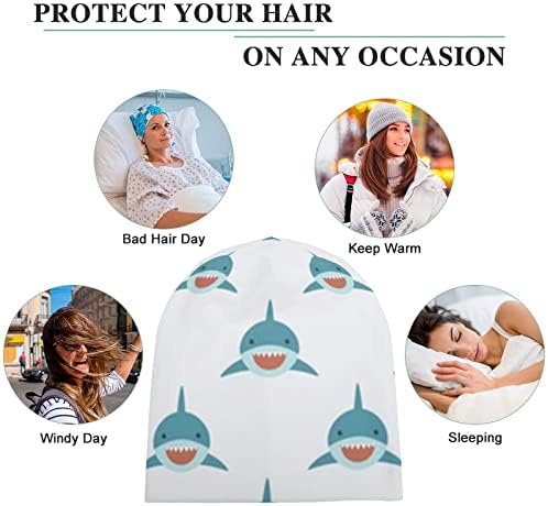 Baikutuan Beanie kape s printom sretnih morskih pasa za muškarce i žene s dizajnom lubanje