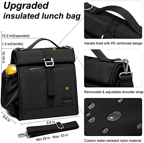 Muška i ženska torba za ručak s preklopnim gornjim dijelom, mala prijenosna izolirana torba za ručak, torba za ručak za posao, torba