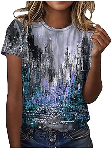 Ženske majice s printom po cijelom tijelu, ljetna moda 2023., majice s okruglim vratom i kratkim rukavima, ležerni labavi vrhovi