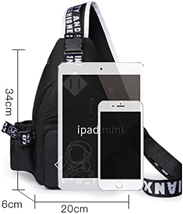 Cusalboy moda ruksak s jednim ramenom ruksak ruksaka s USB priključnim telefonima, crtani svjetlosni uzorak ruksak