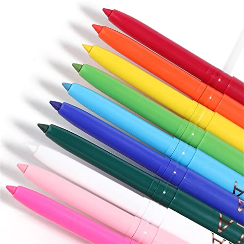 ; Šarene olovke za oči svijetle olovke za oči u boji, 12 boja vodootporne visoko pigmentirane neonske Olovke za oči, 1kom
