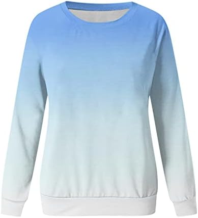 2023 Modni gradijent košulja za žene ispuštajući pulover ramena ombre tiska