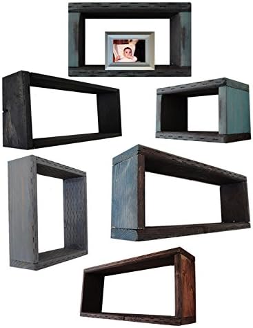 Drvena/drvena kutija za sjenu - 9 x 6 - ebanovina crno - rustikalni ukrasni povratio nevoljene vintage privlačnosti