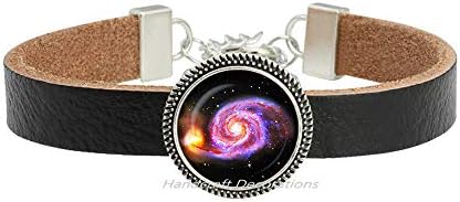 HandcraftDecorations The Whirlpool Galaxy Glass Bangle.Nebula Cosmos narukvica.Space, Universe nakit, rođendanski poklon.F102