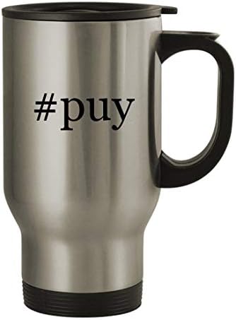 Knick Knack Pokloni Puy - Putnička šalica od nehrđajućeg čelika od 14oz, srebrna